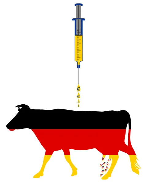 German cow and European subsidies — Stock Photo, Image