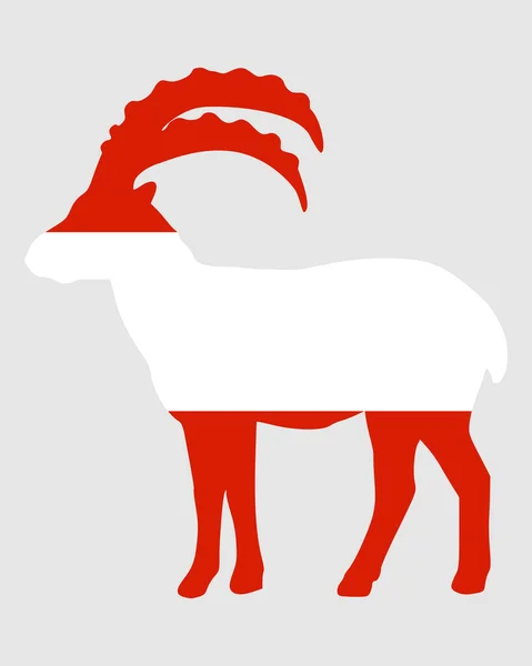 Flag of Austria with capricorn — Stock Photo, Image
