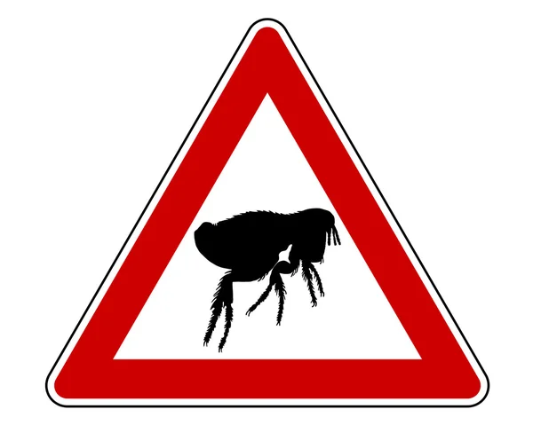 Flea warning sign — Stock Photo, Image