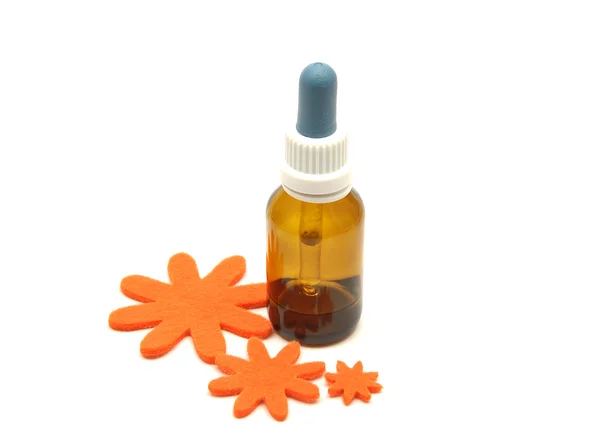 stock image Bach flower remedies and felt decoration