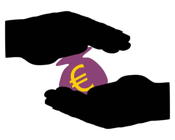 Hands with moneybag — Stock Photo, Image
