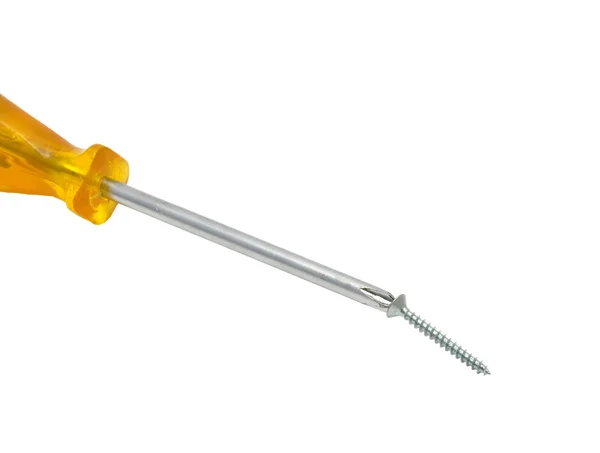 Crosstip screwdriver with screw — Stock Photo, Image