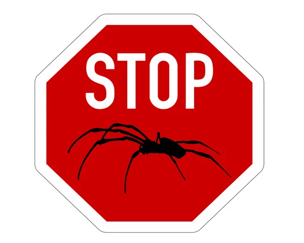 蜘蛛的停车标志 — 图库照片