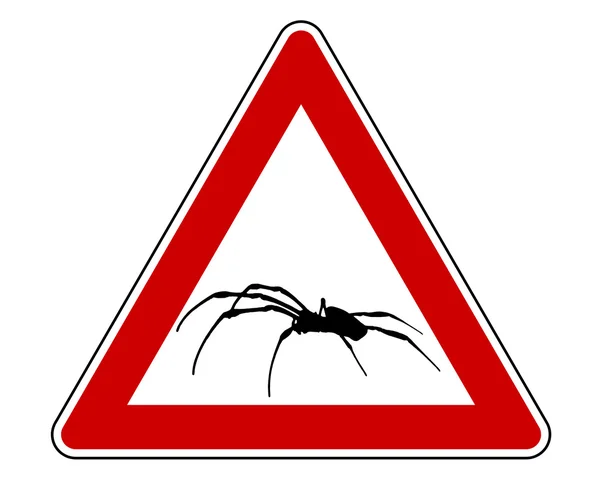 Signe d'avertissement d'araignée — Photo