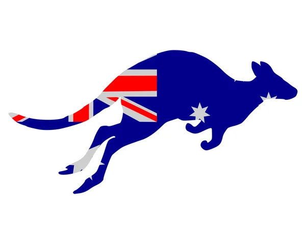 カンガルー オーストラリアの国旗 — ストック写真