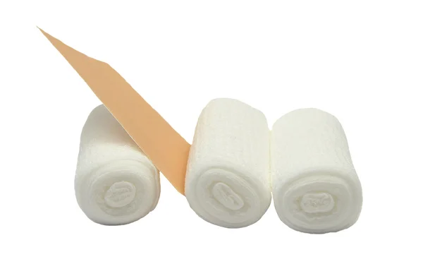 Gauze bandages and sticking plaster — Stock Photo, Image