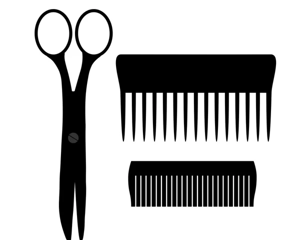 Scissors and combs — Zdjęcie stockowe