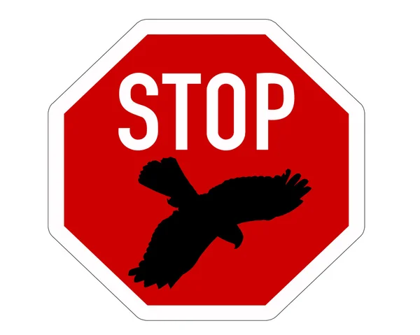 Panneau d'arrêt pour oiseaux swoops — Photo