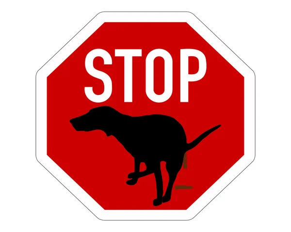 Stop sign dogs dump — Stock Photo, Image