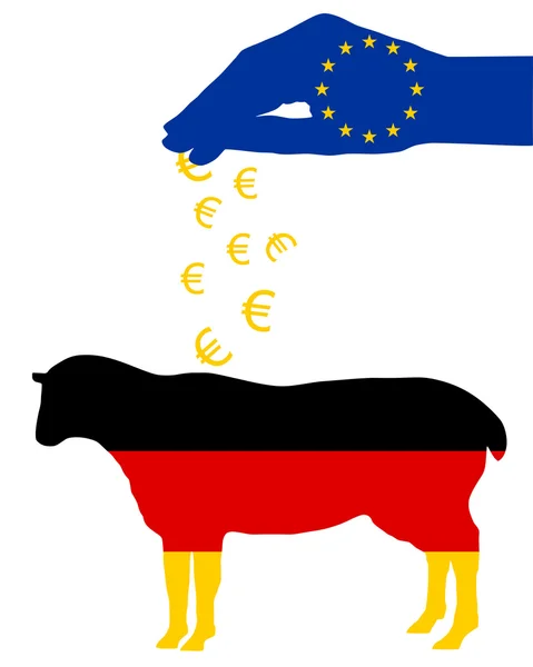 Niemiecki owiec i subwencji europejskich — Zdjęcie stockowe