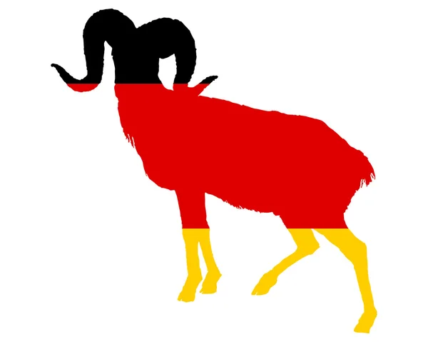 Bandeira da Alemanha com carneiro — Fotografia de Stock