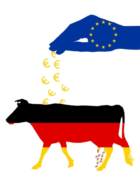 Vaca alemã e subsídios europeus — Fotografia de Stock