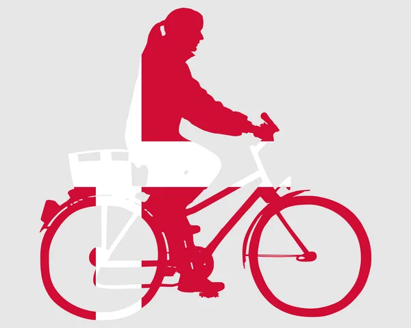 Dänische Frau auf dem Fahrrad — Stockfoto