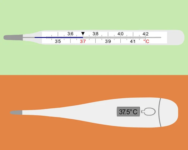 Analog ve dijital klinik Termometreler — Stok fotoğraf