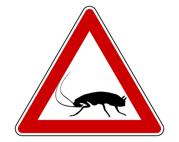 Cockroach warning sign — Stock Photo, Image