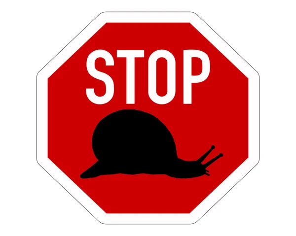 Značka stop pro slimáky — Stock fotografie