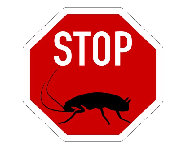 Cockroach stop sign — Stock Photo, Image
