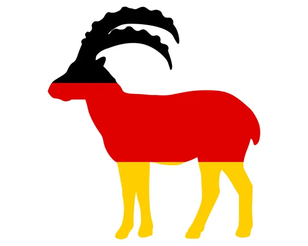 Vlag van Duitsland met Steenbok — Stockfoto