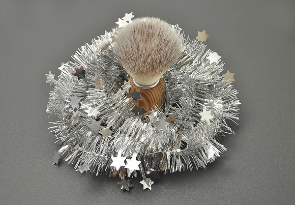 Escova de barbear como presente de Natal — Fotografia de Stock