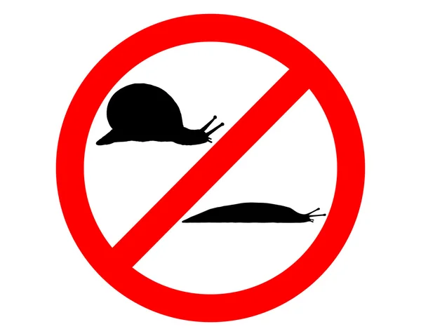 Prohibition sign for slugs — Stock Photo, Image