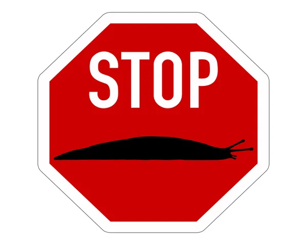 Stoppschild für Nacktschnecken — Stockfoto