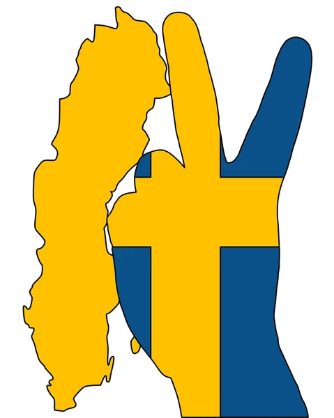 스웨덴어 손가락 신호 — 스톡 사진