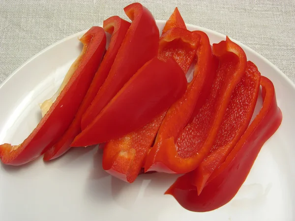 Slitted red pepper — Stock Photo, Image