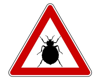 Bedbug warning sign clipart