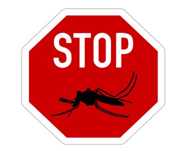 Stop sign for mosquitos clipart