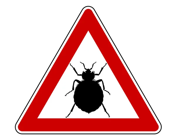 Bedbug warning sign — Stock Photo, Image