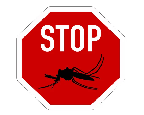 蚊子的停车标志 — 图库照片