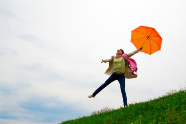 Women with umbrella clipart