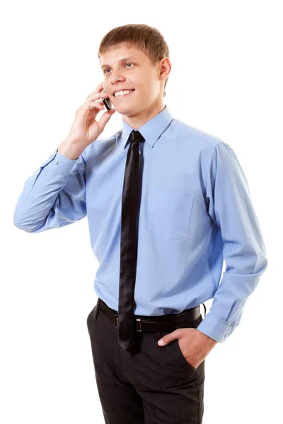 Manažer s telefonem — Stock fotografie