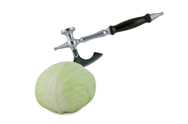 Cabbage with axe clipart