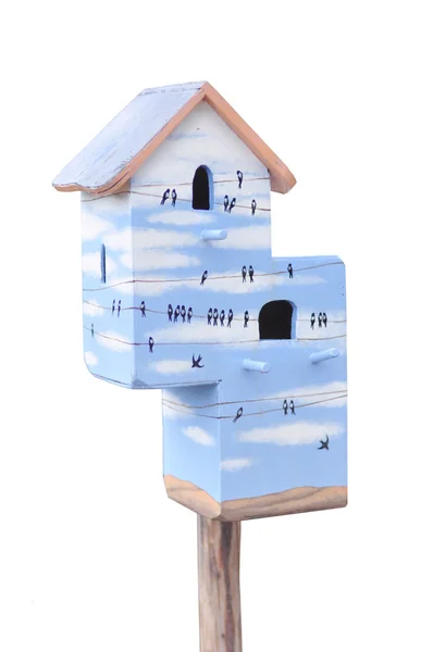Fågel hus blå — Stockfoto