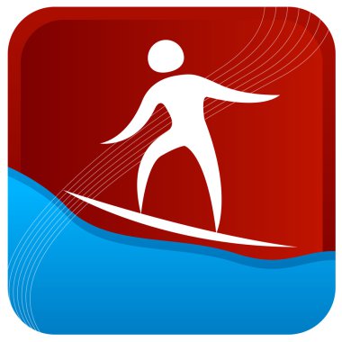 Water surfing clipart