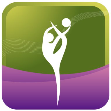 Female doing ball gymnastic clipart