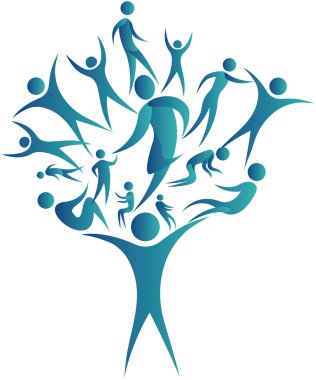 Human networking tree clipart