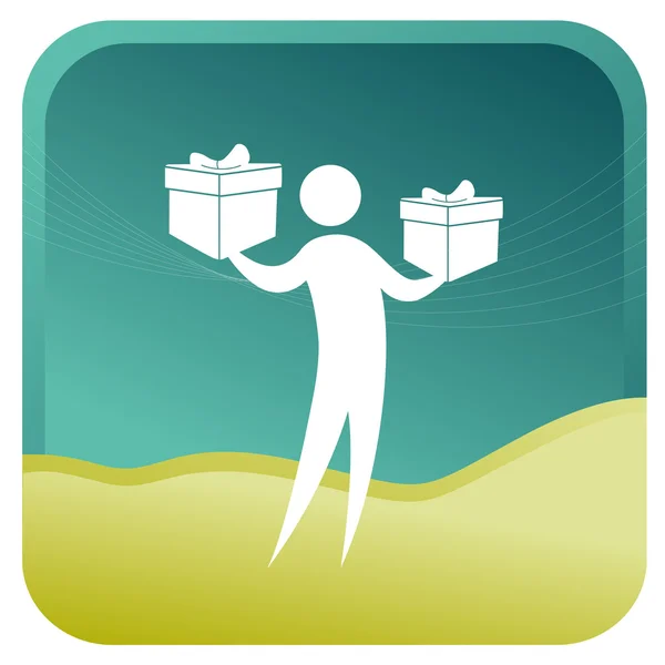 Man with gift boxes. — Stock Vector
