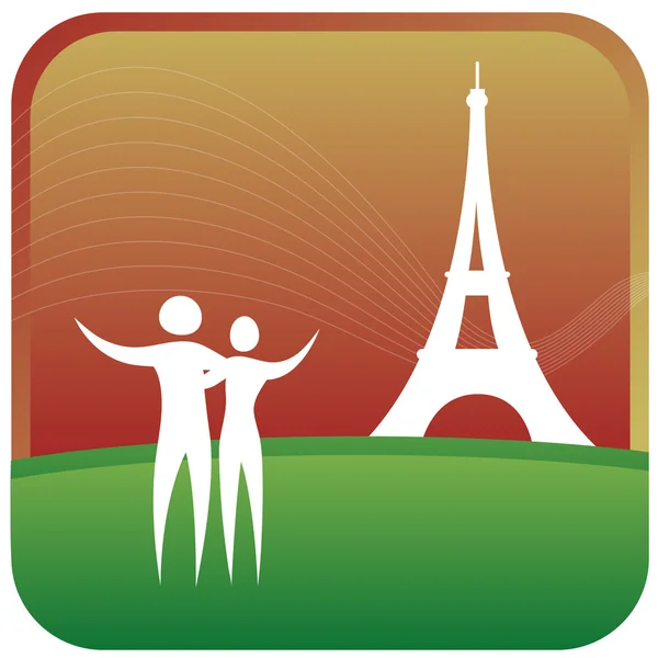 Couple - Tour Eiffel — Image vectorielle