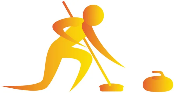 Curling, sports d'hiver — Image vectorielle