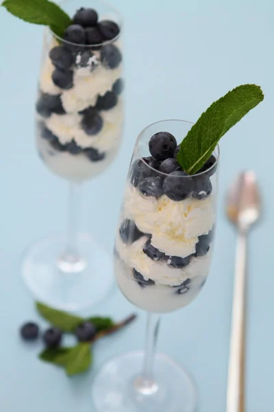 Dessert with a blueberries — Stock Photo, Image