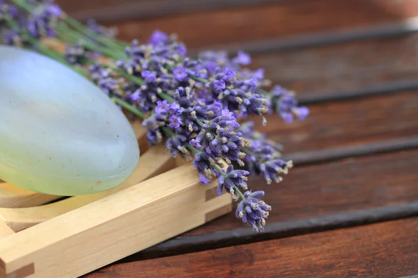Lavender and soap — Stock Photo, Image