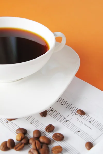 Kawa i muzyka — Zdjęcie stockowe