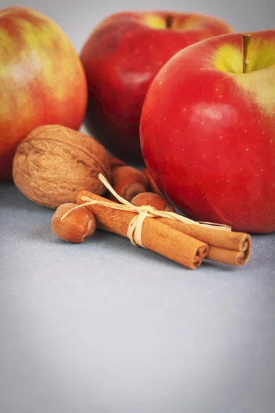 Manzanas, nueces y canela — Foto de Stock