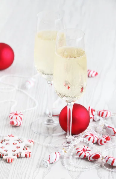Kerstmis champagne — Stockfoto