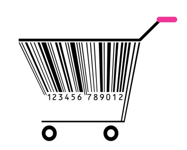 Basket with bar-code clipart