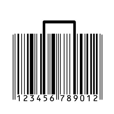 Suitcase stylized with bar-code clipart
