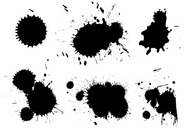 Set of ink blots clipart