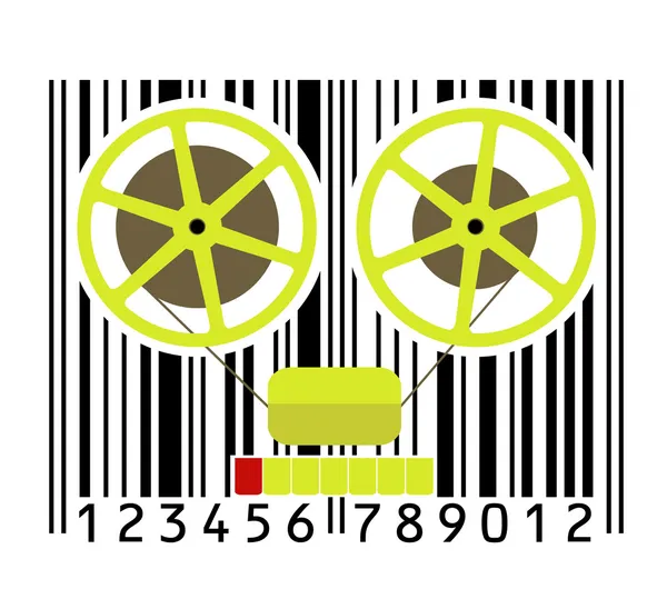 Vintage recorder from bar-code — Stock Vector